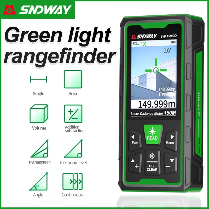 Industrial Laser Measurement - Green Laser Distance Meter Digital Rangefinder
