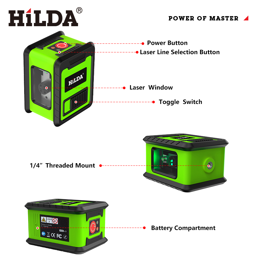 HILDA Laser Level Meter 2-Line - Industrial Laser Measurement review and price