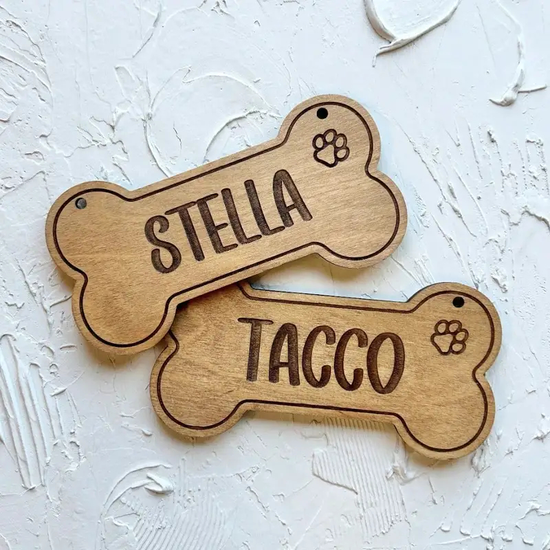 5PCS Custom Wooden Dog Tag - P - Laser Engraving Software review and price