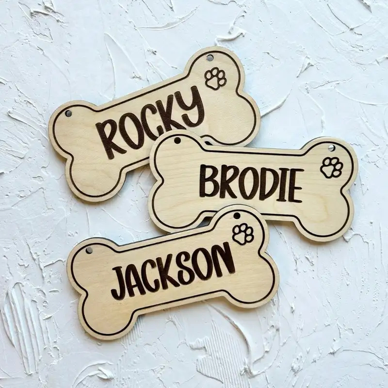 5PCS Custom Wooden Dog Tag - P - Laser Engraving Software review and price