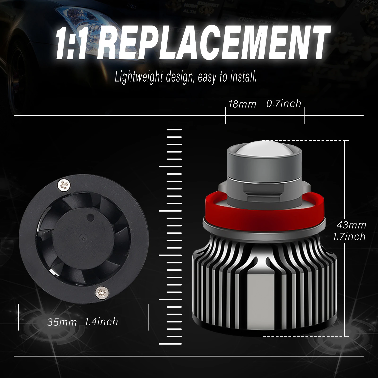 H11 Led Fog Light Bulb Laser L - Laser Focus Lens review and price